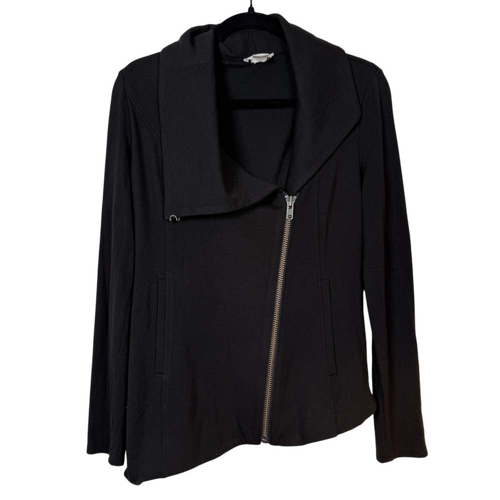 Helmut Lang Villous Asymmetrical Stretch Knit Jacket Black Womens Size S - Picture 2 of 8